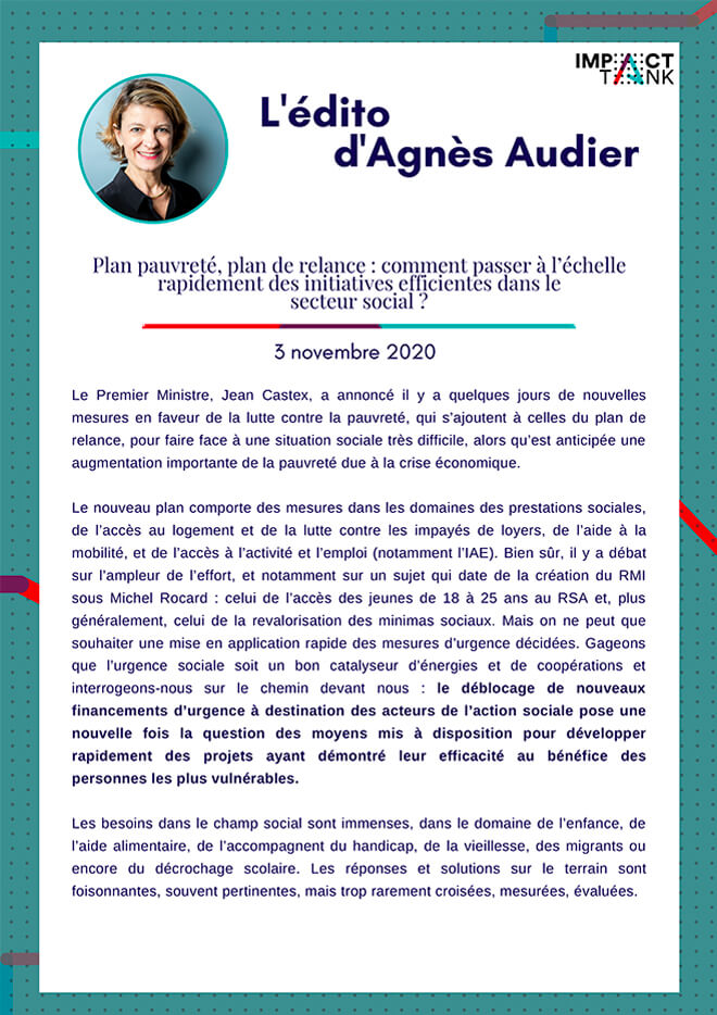 Plan pauvreté, plan de relance : comment passer à l’échelle rapidement des initiatives efficientes dans le secteur social ?